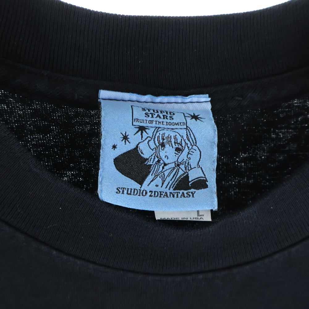 VINTAGE(ヴィンテージ) 00s CHOBITS ちょびっツ ちぃ アニメ 半袖Tシャツ カットソー ブラック