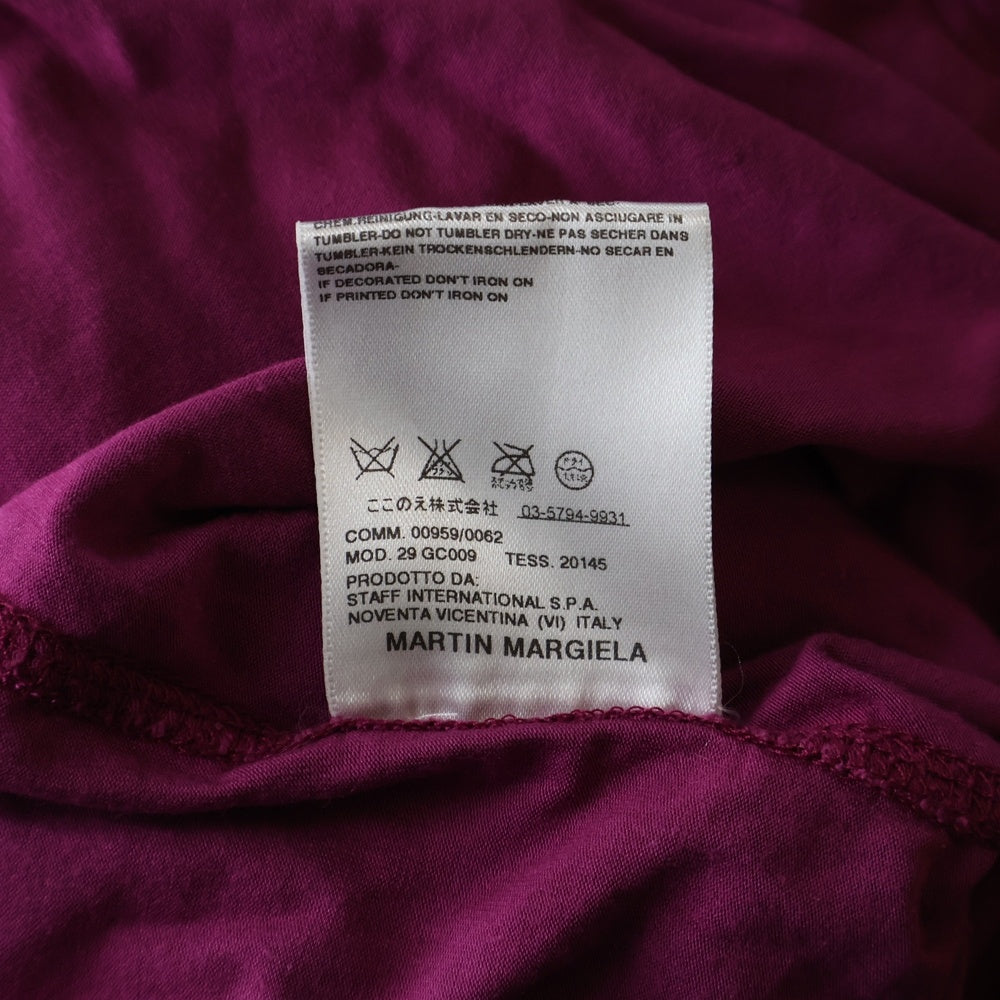 Maison Margiela(メゾンマルジェラ) 06AW ここのえ期 インサイドアウトデザイン Vネックカットソー 長袖Tシャツ ピンク 00959/0062 レディース