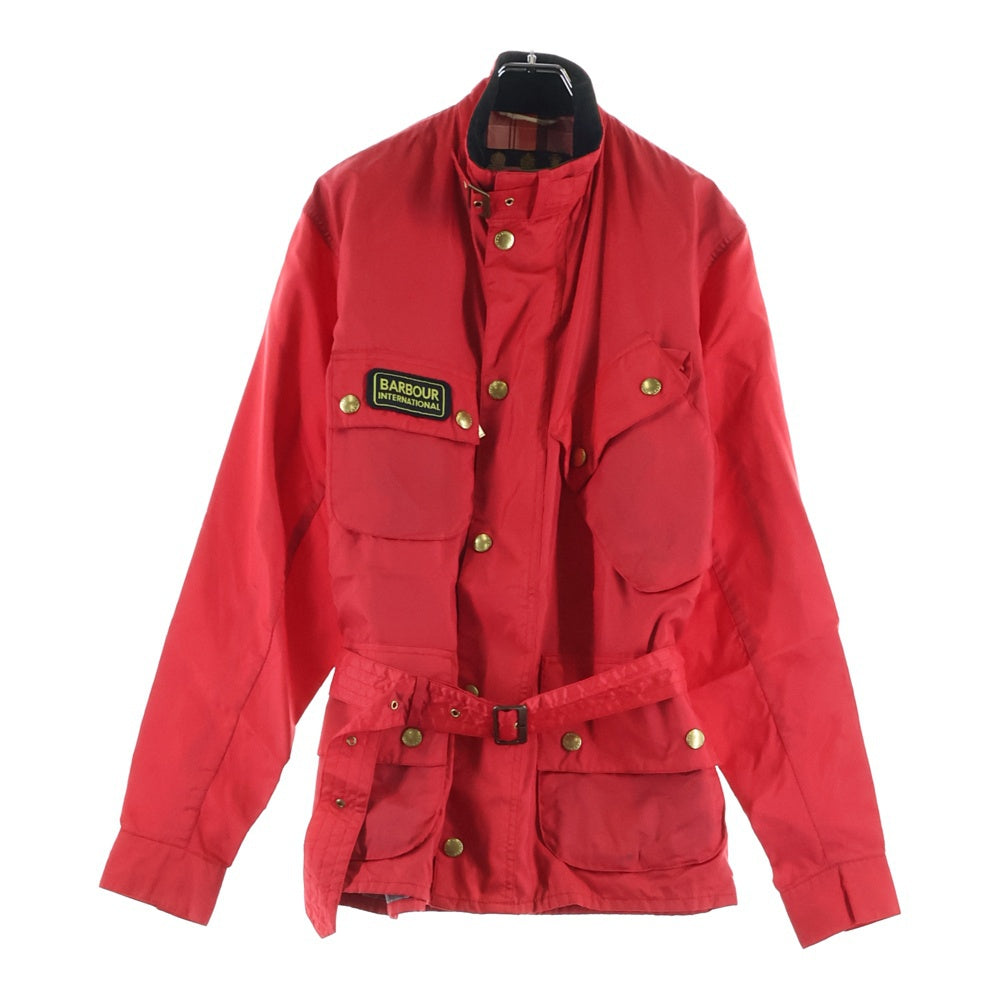 Barbour(バブアー) インターナショナル 胸ロゴ ナイロンジャケット ナイロン 裏地チェック レッド 1101022