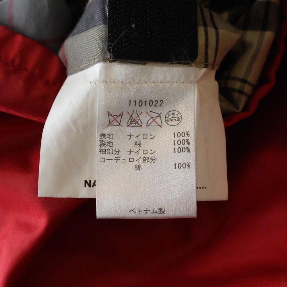 Barbour(バブアー) インターナショナル 胸ロゴ ナイロンジャケット ナイロン 裏地チェック レッド 1101022