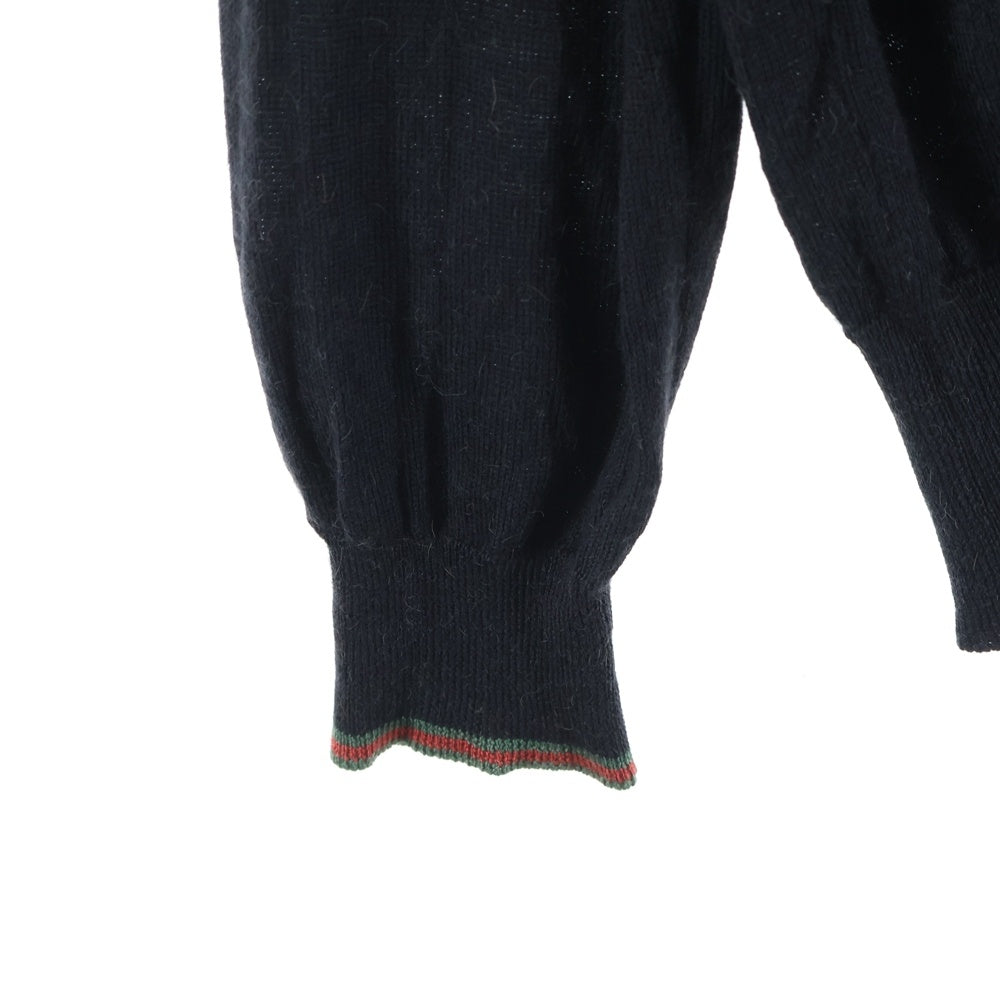 GUCCI(グッチ) シェリーライン カーディガン キャメル シルク ブラック 147015 Z9563