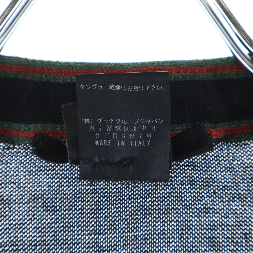 GUCCI(グッチ) シェリーライン カーディガン キャメル シルク ブラック 147015 Z9563