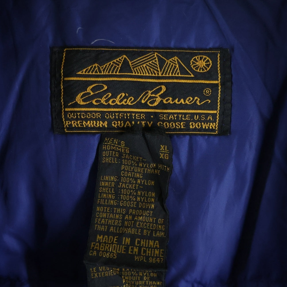 Eddie Bauer(エディバウワー) 80-90s Goose Down Jacket グースダウンジャケット ダウンジャケット ライナー付き 黒タグ後期 ブルー