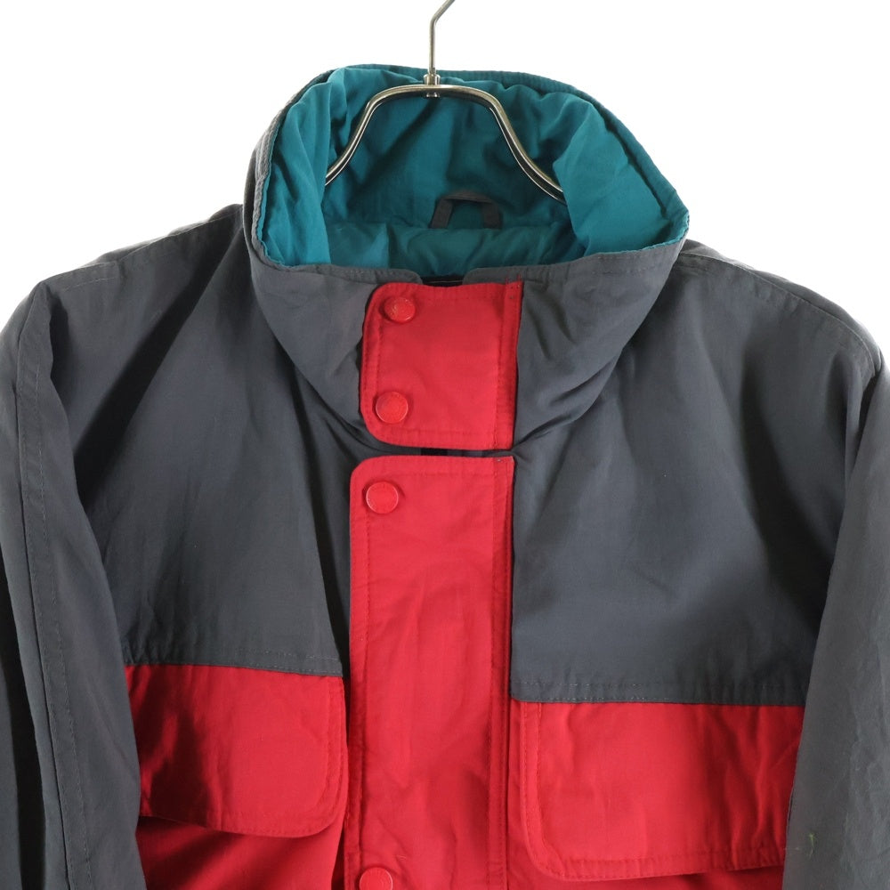 Eddie Bauer(エディバウワー) 80-90s Goose Down Jacket グースダウンジャケット 黒タグ後期 レッド×グレー