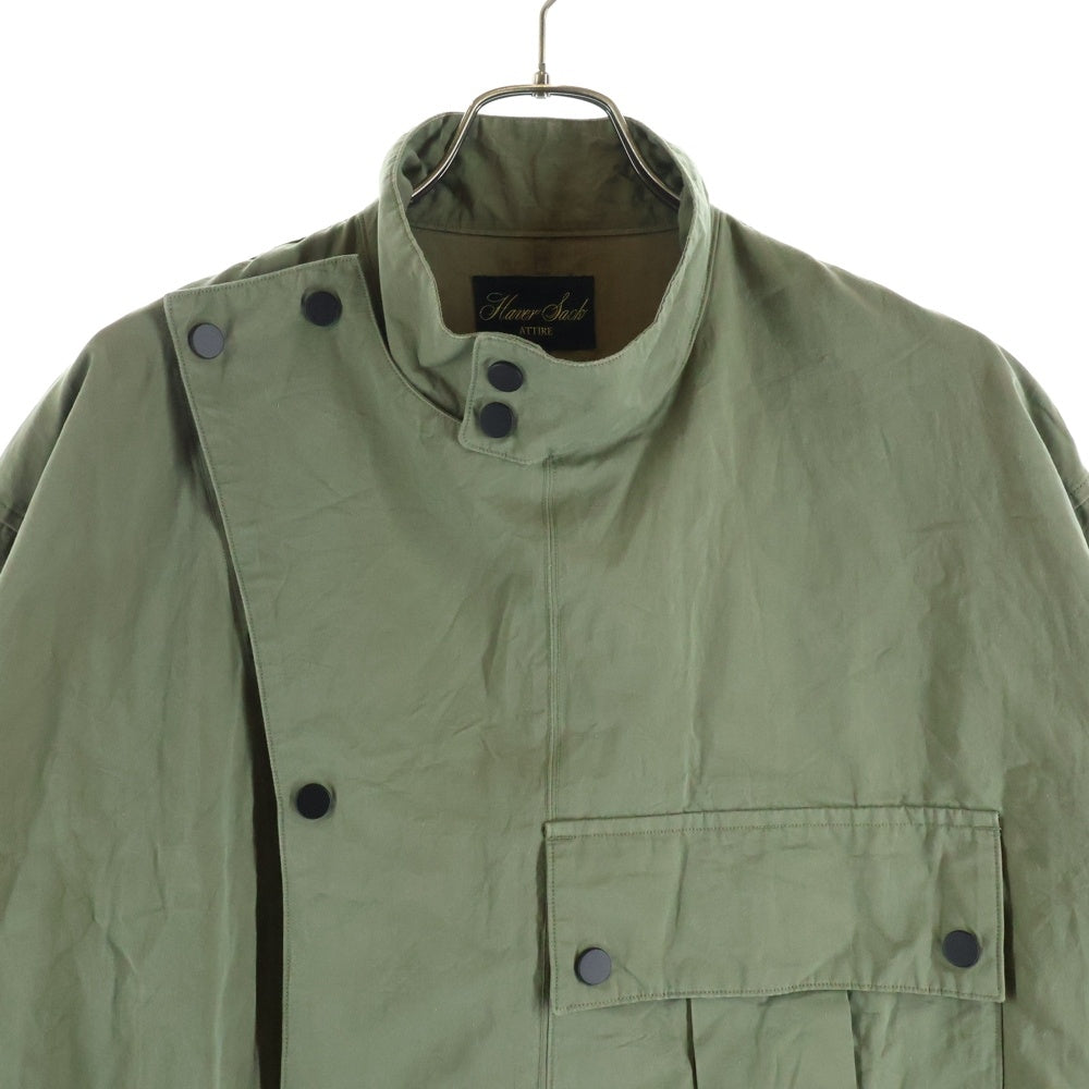 HAVERSACK(ハバーザック) WEATHERCROSS MOTORCYCLE LONG COAT ウェザークロス ロングコート グリーン 472300