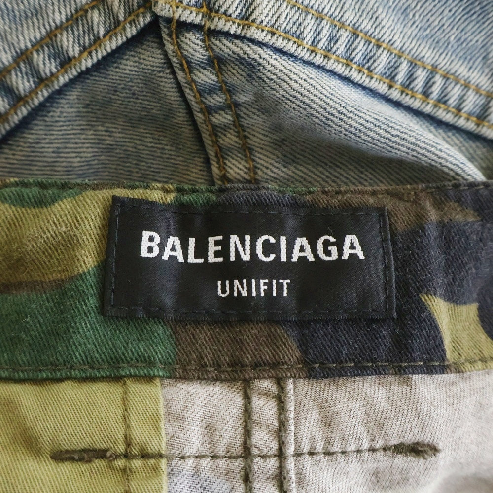 BALENCIAGA(バレンシアガ) 21AW Layered レイヤードワイドデニムパンツ 迷彩 インディゴ 661609