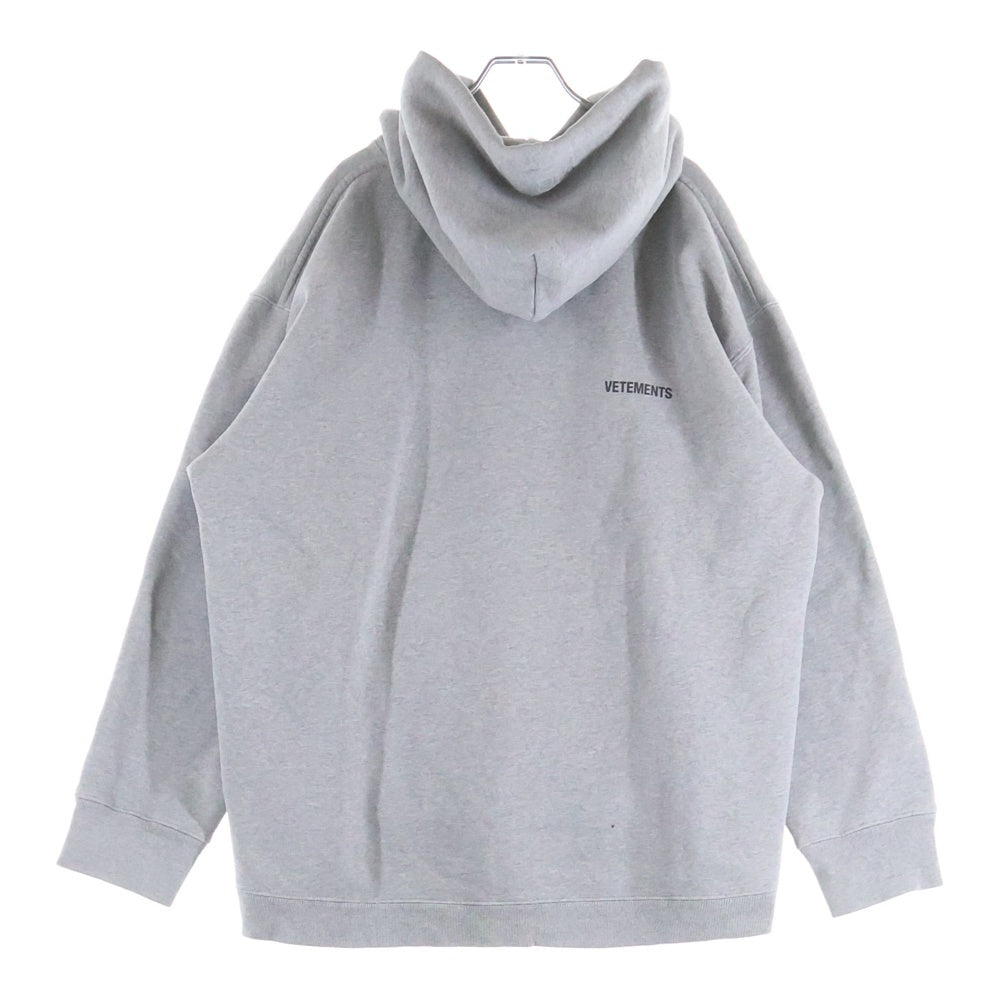 VETEMENTS(ヴェトモン) 21AW Pullover Logo Hoodei UAH21TR535 プルオーバー ロゴ フーディー グレー
