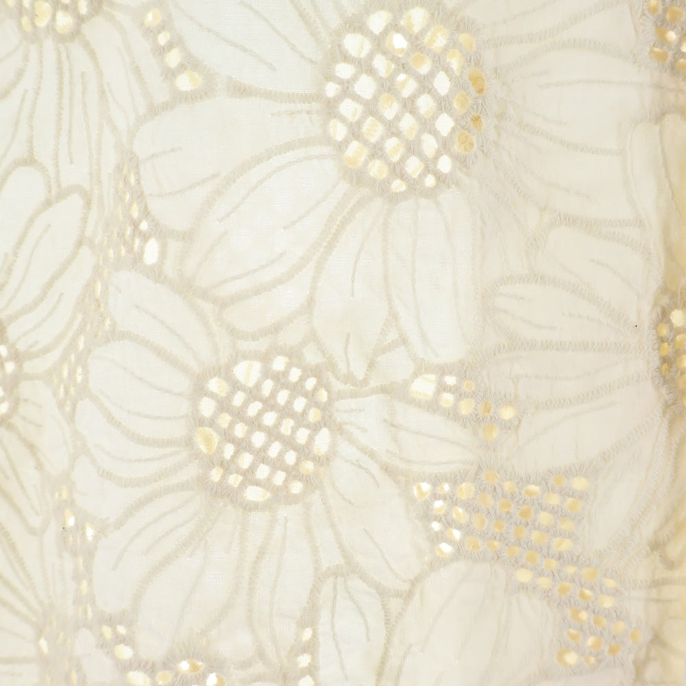 SUNFLOWER(サンフラワー) 23SS CAYO SHIRT MADE IN PORTUGAL ポルトガル製 花柄刺繍 半袖シャツ ホワイト