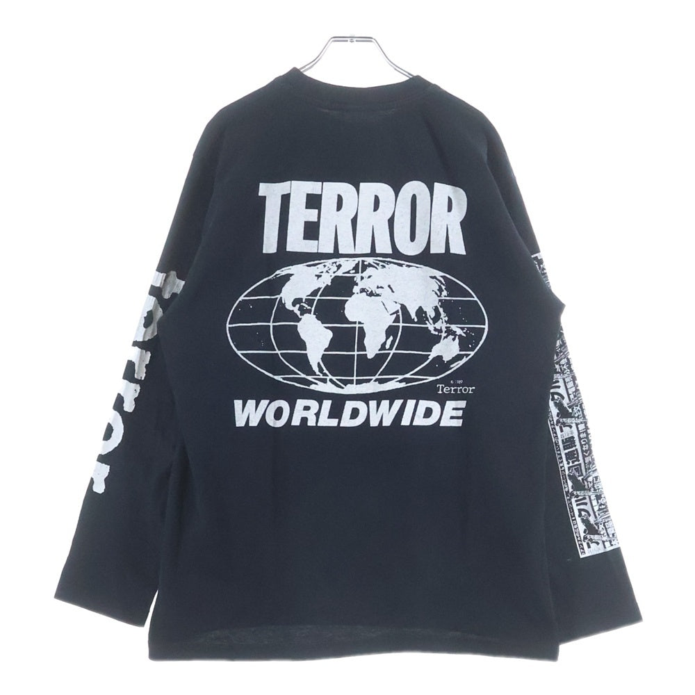 VINTAGE(ヴィンテージ) 90s TERROR DON ROCK S/L テラー ドンロック アームプリント 両面プリント ロンT 長袖カットソー ブラック