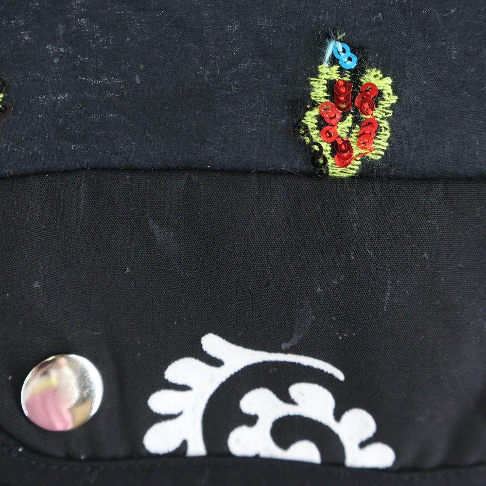 NO BRAND(ノーブランド) chopova lowena チョポヴァ ロウェナ AW2023 Fanlight Trousers スパンコール フローラル総柄パンツ ブラック レディース