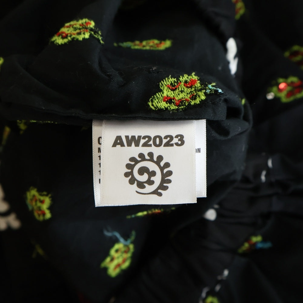 NO BRAND(ノーブランド) chopova lowena チョポヴァ ロウェナ AW2023 Fanlight Trousers スパンコール フローラル総柄パンツ ブラック レディース