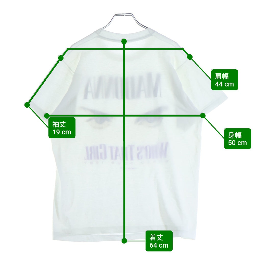 VINTAGE(ヴィンテージ) 80s Madonna Who's That Girl マドンナ フロントプリント Tシャツ 半袖カットソー ホワイト