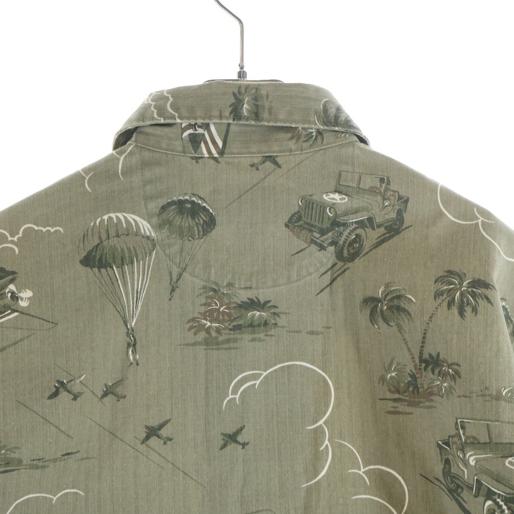 RRL(ダブルアールエル) 19SS MILITARY JACKET トロピカルプリント ミリタリー ジャケット カバーオール グリーン
