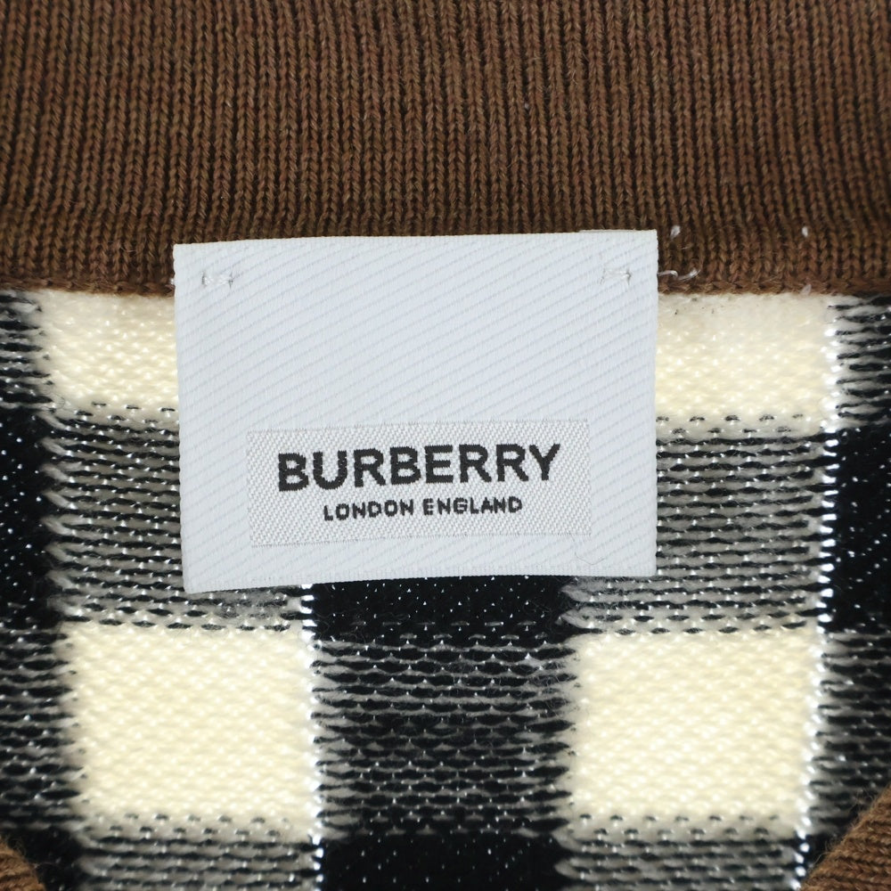 BURBERRY LONDON(バーバリーロンドン) MADE IN ITARY イタリア製 ポロシャツ ウール バーバリーチェック ブラウン 4563944