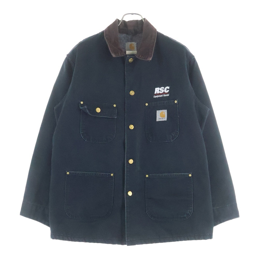 CARHARTT(カーハート) 90-00s ミシガン チョアコート 企業物 カバーオール 裏地ブランケット ネイビー