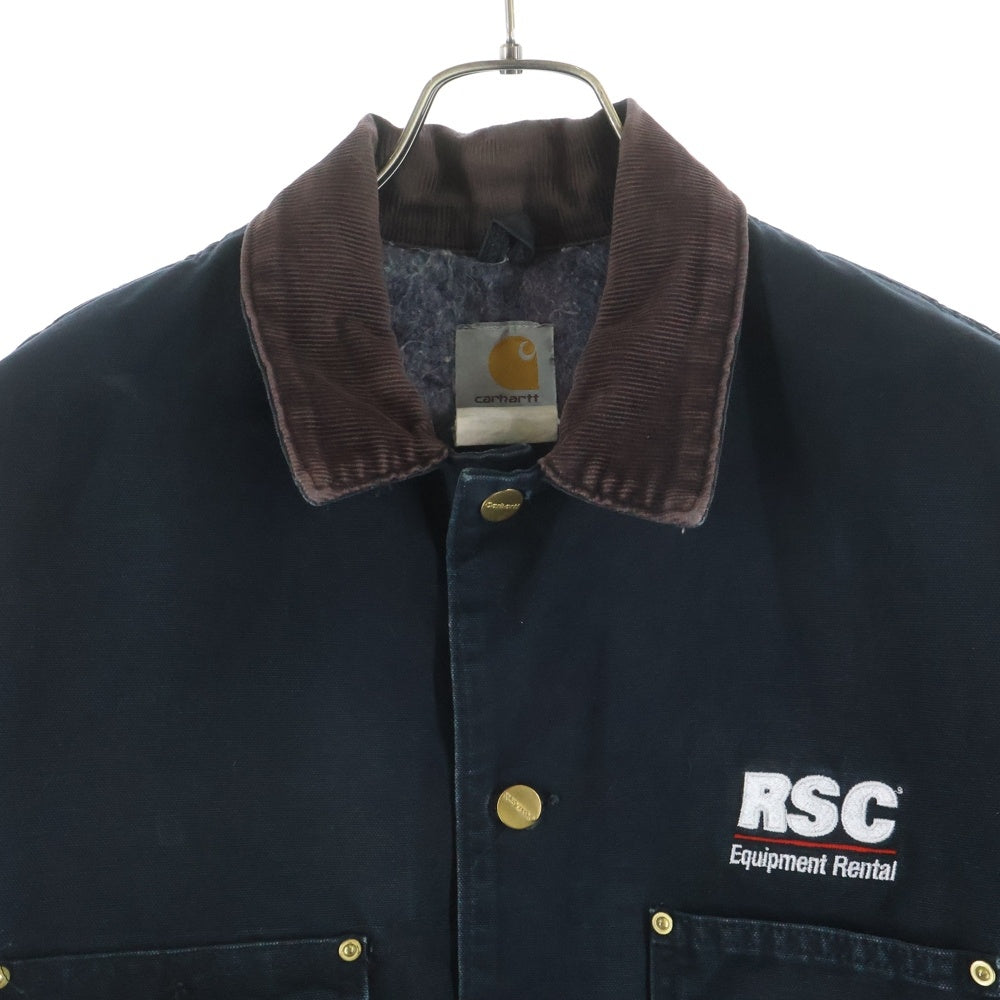CARHARTT(カーハート) 90-00s ミシガン チョアコート 企業物 カバーオール 裏地ブランケット ネイビー