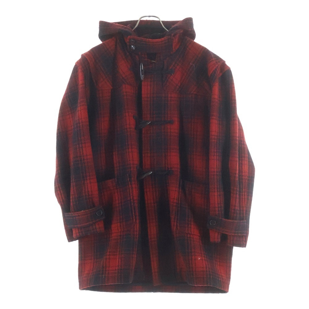 VINTAGE(ヴィンテージ) 90s DRY BONES ドライボーンズ 初期タグ ダッフルコート ウール チェック レッド×ブラック