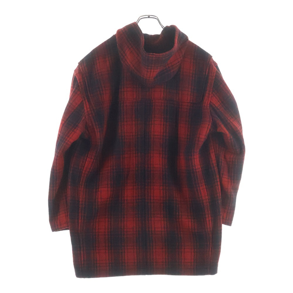 VINTAGE(ヴィンテージ) 90s DRY BONES ドライボーンズ 初期タグ ダッフルコート ウール チェック レッド×ブラック
