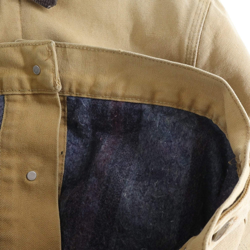 CARHARTT(カーハート) 80S 星タグ ダック トラッカージャケット 襟コーデュロイ 裏地ブランケット USA製 ブラウン 68WJPT