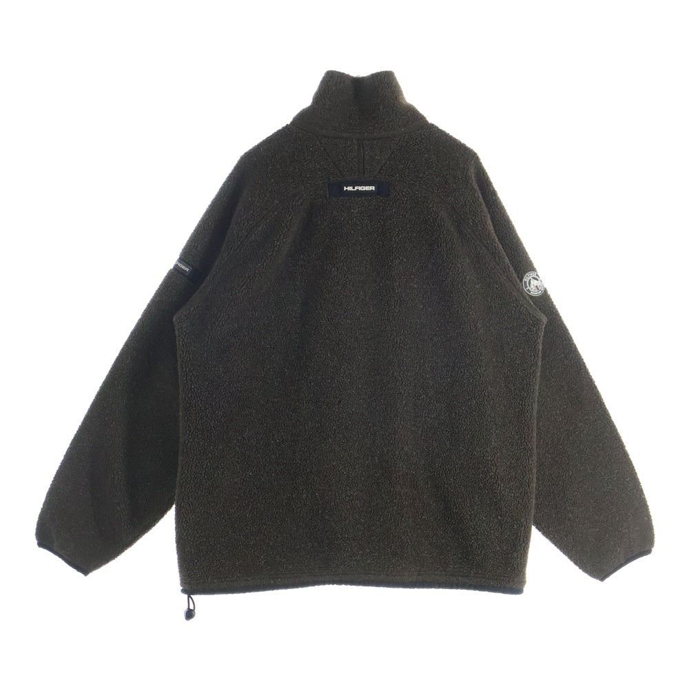TOMMY HILFIGER(トミーヒルフィガー) 00s マルチポケット フリースジャケット ドローコード ririジップ ブラウン