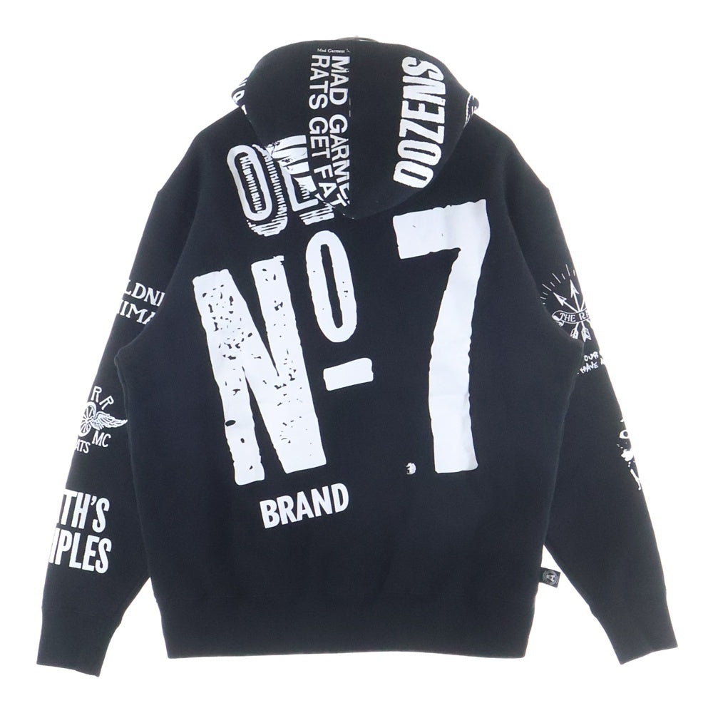 RATS(ラッツ) CRAZY SWEAT PARKER 25'RTC-0904 クレイジー スウェット パーカー ブラック