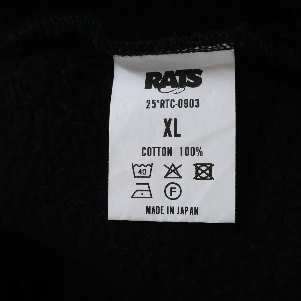 RATS(ラッツ) CRAZY CREW NECK SWEAT 25'RTC-0903 クレイジー クルーネック スウェット ブラック