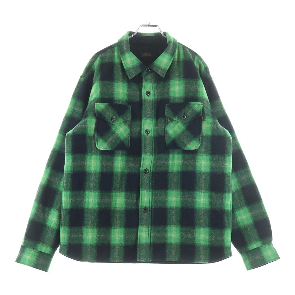 RATS(ラッツ) WOOL CHECK SHIRT JKT 25'RS-1104 ウール チェック シャツ ジャケット グリーン/ブラック
