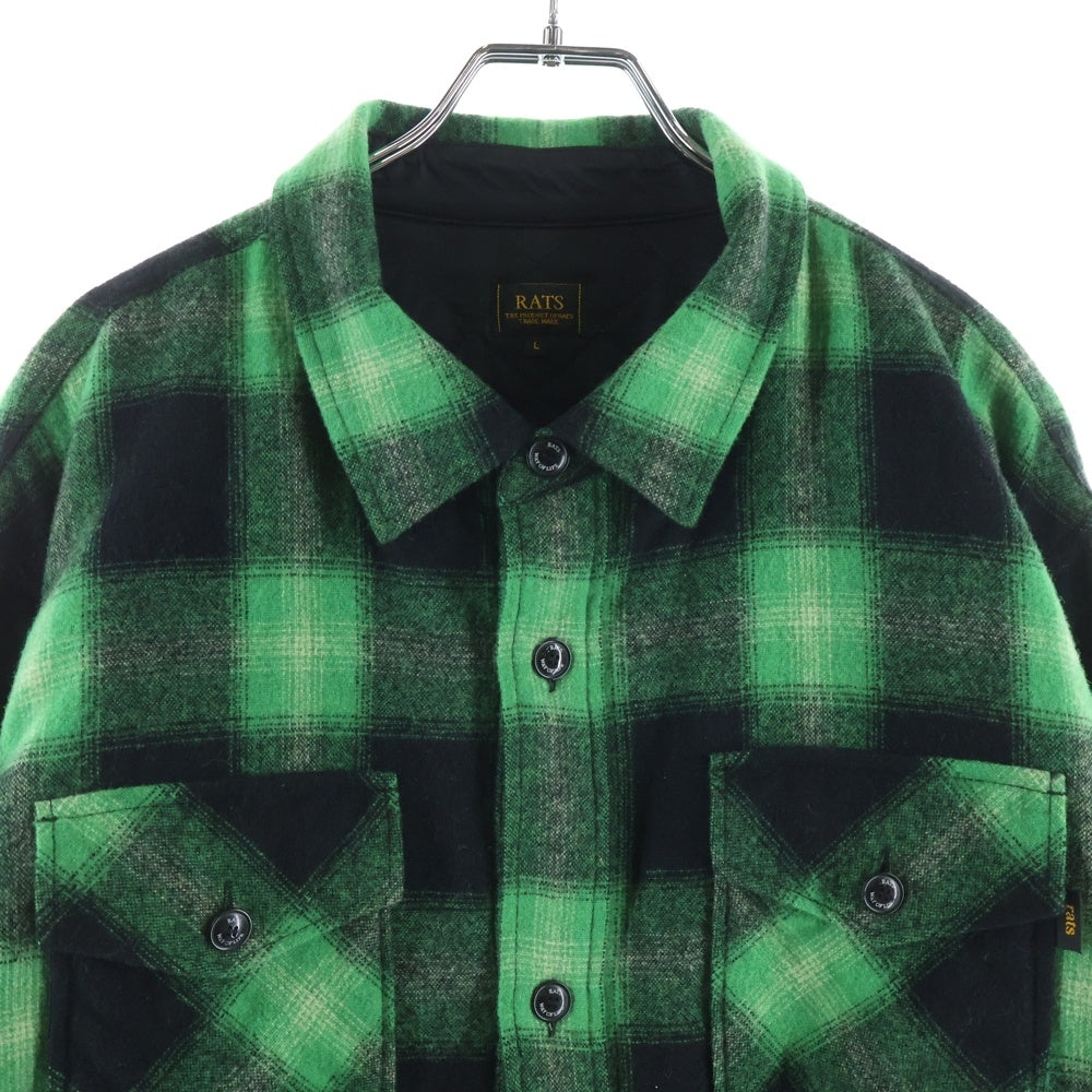 RATS(ラッツ) WOOL CHECK SHIRT JKT 25'RS-1104 ウール チェック シャツ ジャケット グリーン/ブラック