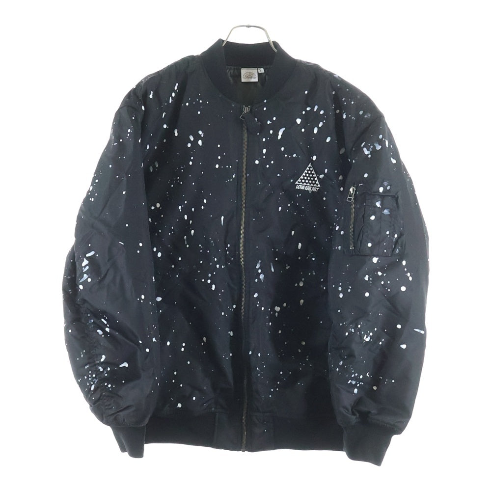 LOVE EAR ART(ラブ イヤー アート) Paint Embroidery MA-1 ジャケット ブラック