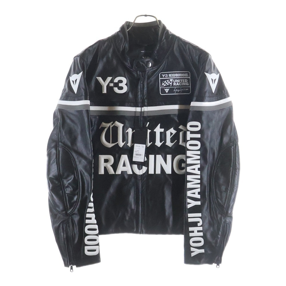 Y-3(ワイスリー) 25AW ×NEIGHBORHOOD LEATHER RACER JACKET ネイバーフッド レザー レーサー ジャケット ブラック KR1364