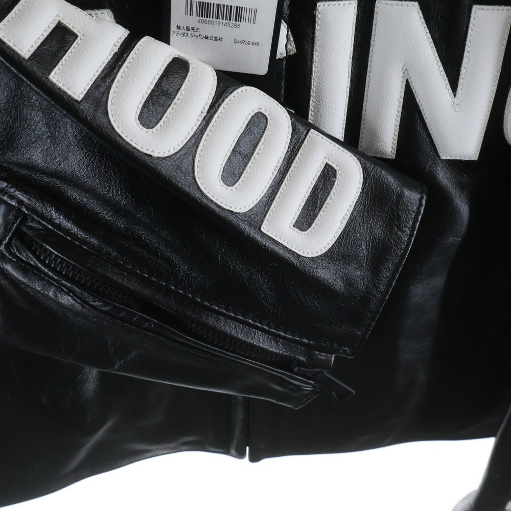 Y-3(ワイスリー) 25AW ×NEIGHBORHOOD LEATHER RACER JACKET ネイバーフッド レザー レーサー ジャケット ブラック KR1364