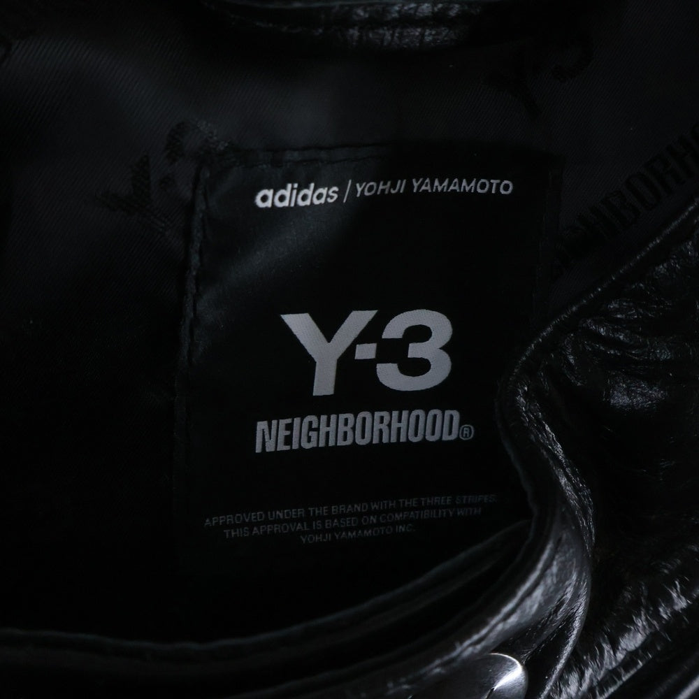 Y-3(ワイスリー) 25AW ×NEIGHBORHOOD LEATHER RACER JACKET ネイバーフッド レザー レーサー ジャケット ブラック KR1364