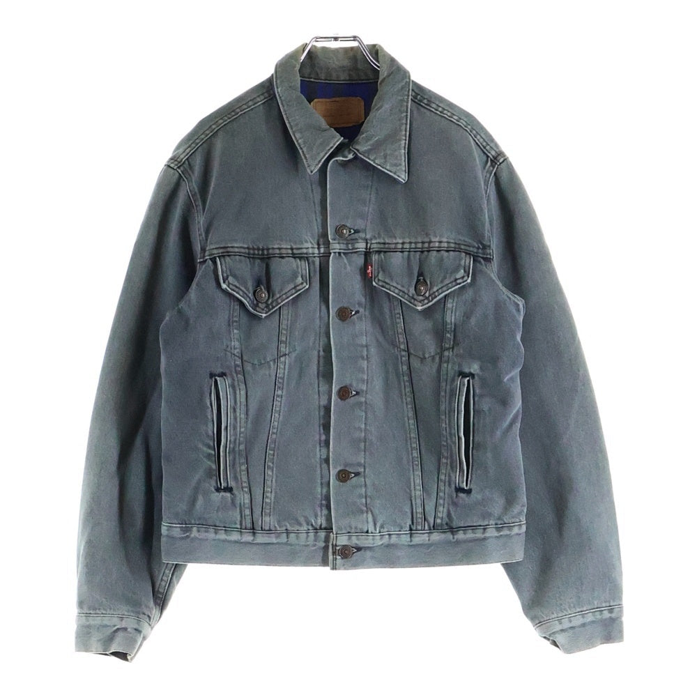 Levi's(リーバイス) 80s 70411 ボタン裏刻印527 ライナー ネルチェック デニム ジャケット グレー
