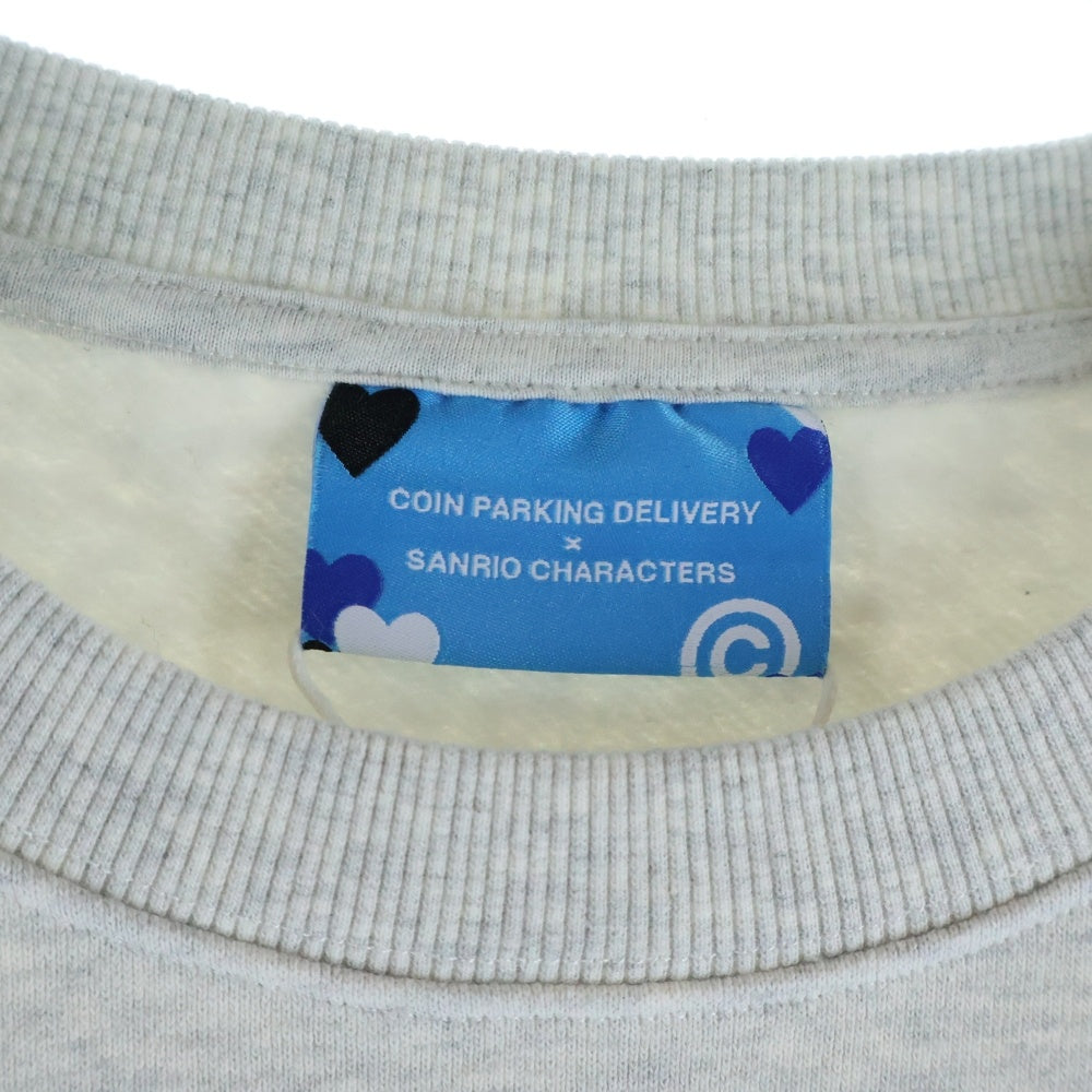 COIN PARKING DELIVERY(コインパーキングデリバリー) ×SANRIO CHARACTERS SWEAT SHIRT CPDSC-KT14 ×サンリオキャラクターズ クルーネック長袖スウェットトレーナー グレー