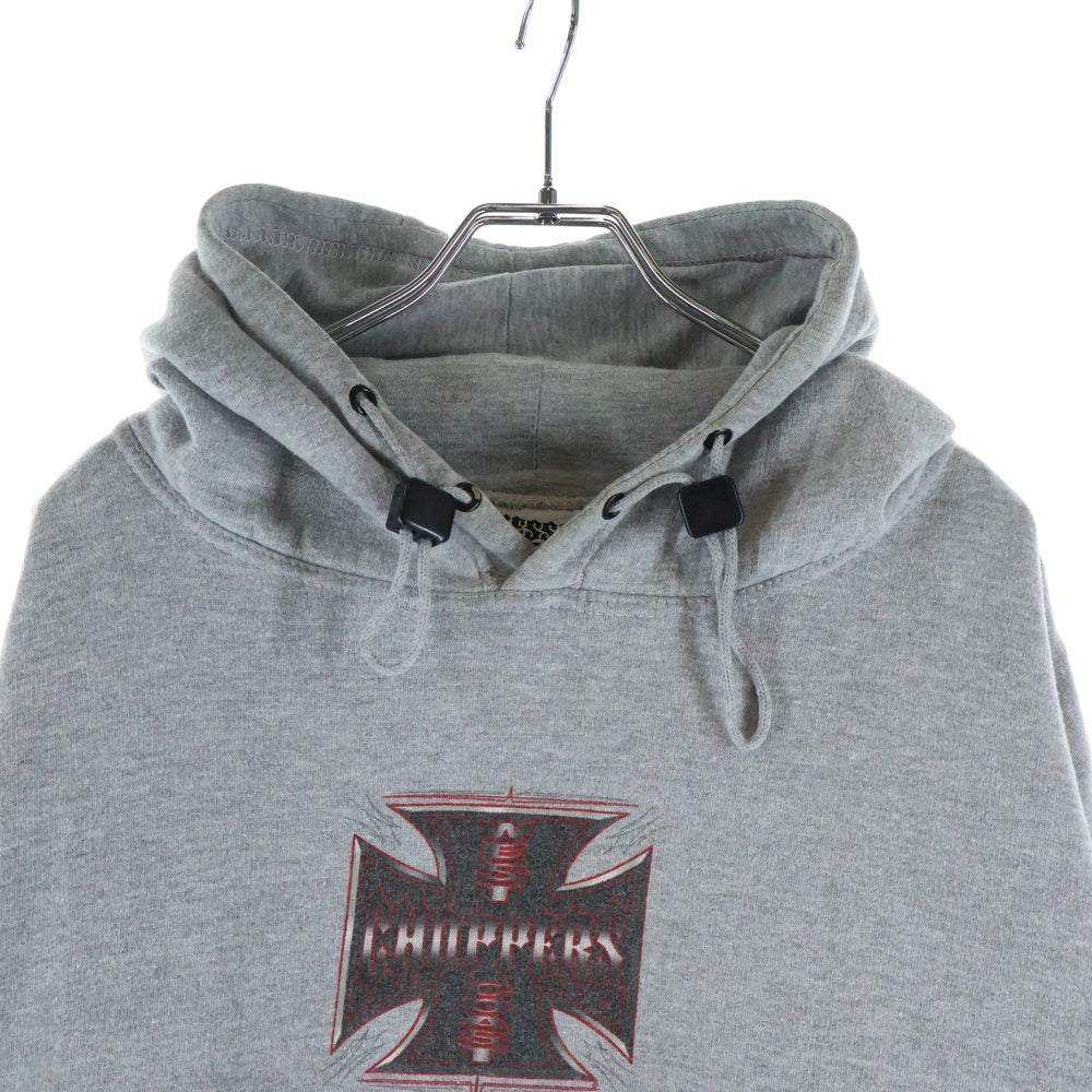 VINTAGE(ヴィンテージ) 90s WEST COAST CHOPPERS ウェストコーストチョッパーズ プルオーバーフーディー パーカー 袖プリント グレー
