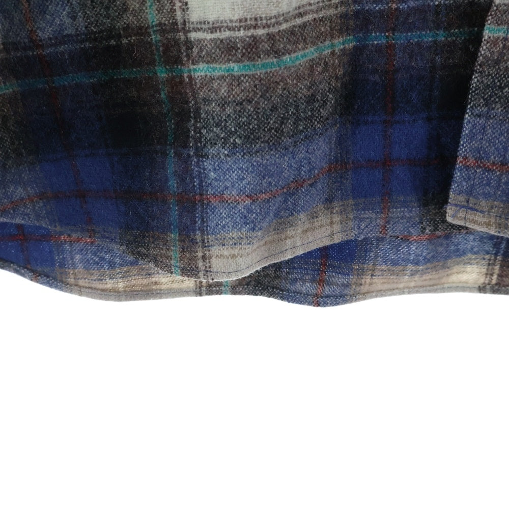 PENDLETON(ペンドルトン) 70s VINTAGE ウール ウエスタンシャツ チェック 長袖シャツ スナップボタン USA製 グレー×ブルー