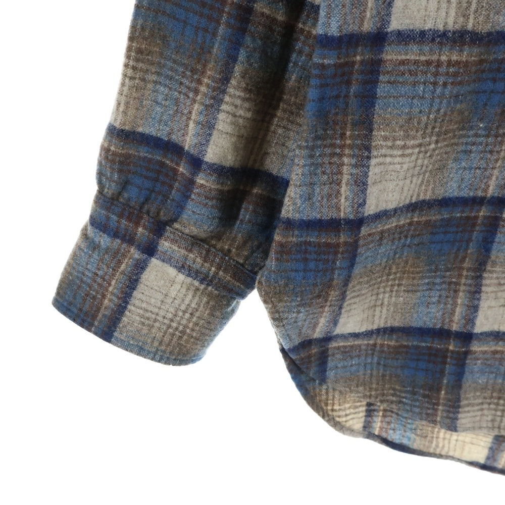 PENDLETON(ペンドルトン) 70s VINTAGE ウール ウエスタンシャツ チェック 長袖シャツ スナップボタン USA製 ブラウン×ブルー