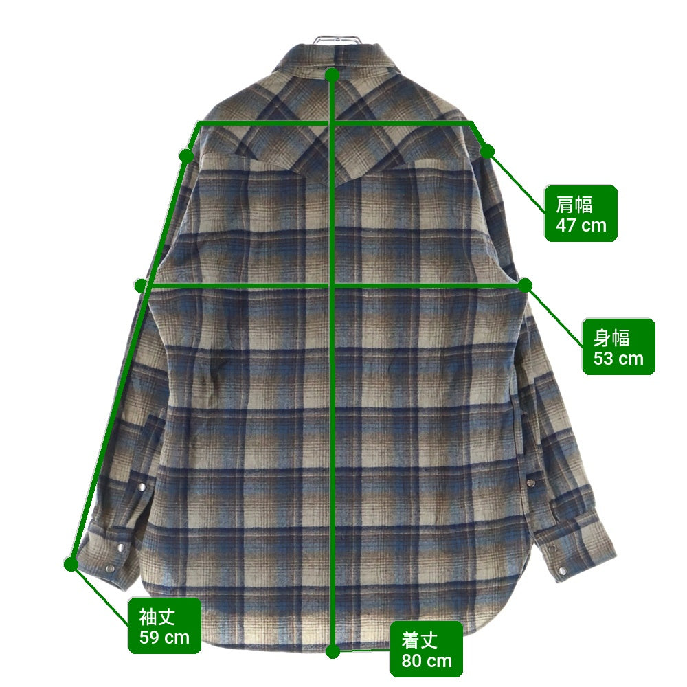 PENDLETON(ペンドルトン) 70s VINTAGE ウール ウエスタンシャツ チェック 長袖シャツ スナップボタン USA製 ブラウン×ブルー