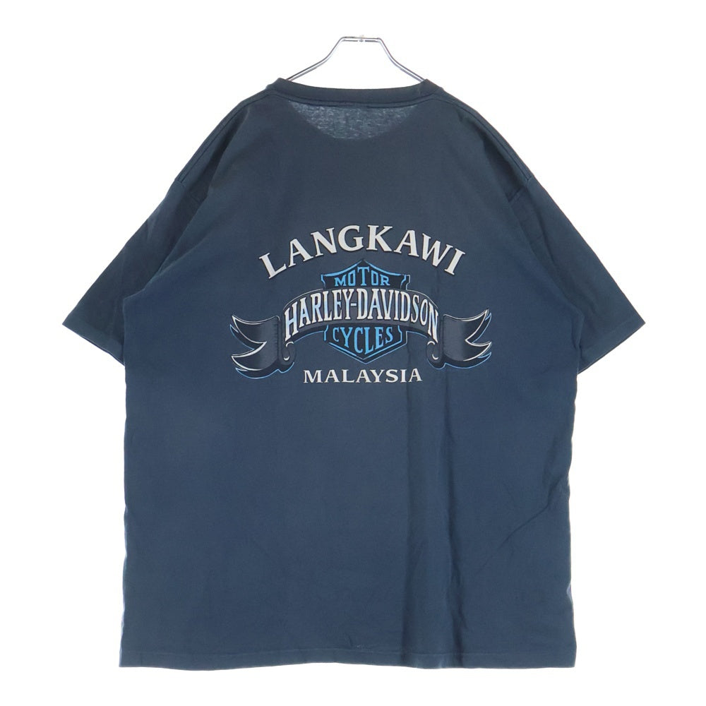 HARLEY DAVIDSON(ハーレーダビッドソン) 90s VINTAGE 1996 WILWAUKEE SOUND MACHINE 両面プリント 半袖Tシャツ カットソー ブルー