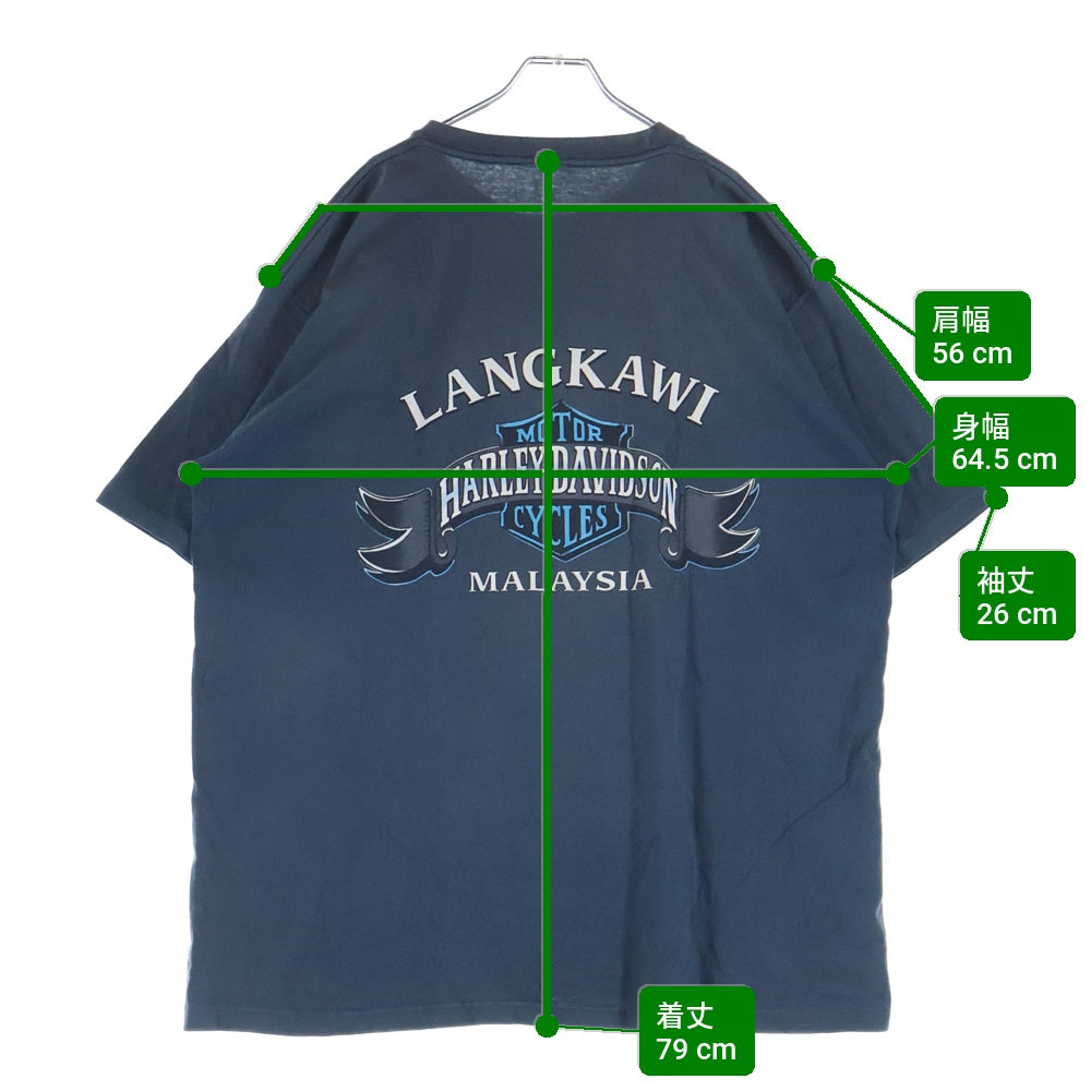 HARLEY DAVIDSON(ハーレーダビッドソン) 90s VINTAGE 1996 WILWAUKEE SOUND MACHINE 両面プリント 半袖Tシャツ カットソー ブルー