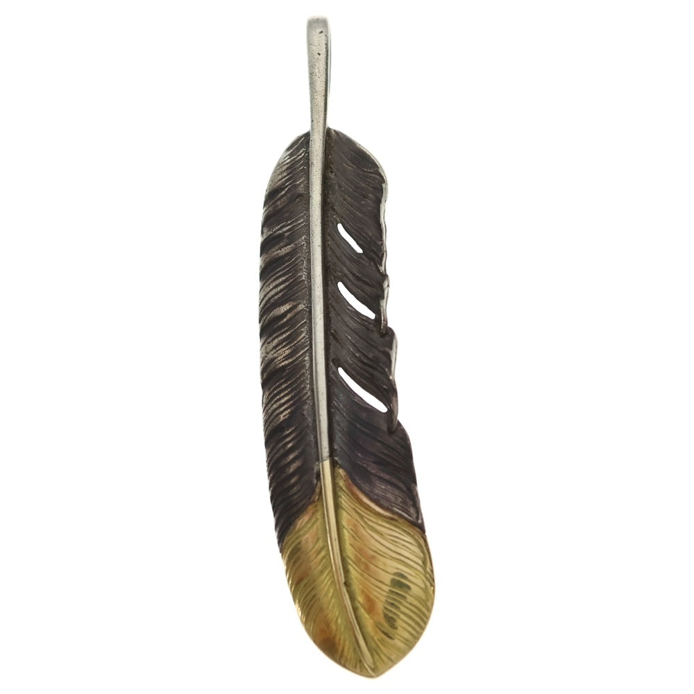 goro's(ゴローズ) 【OLD】先金特大フェザー 左向き ペンダントトップ シルバー/ゴールド