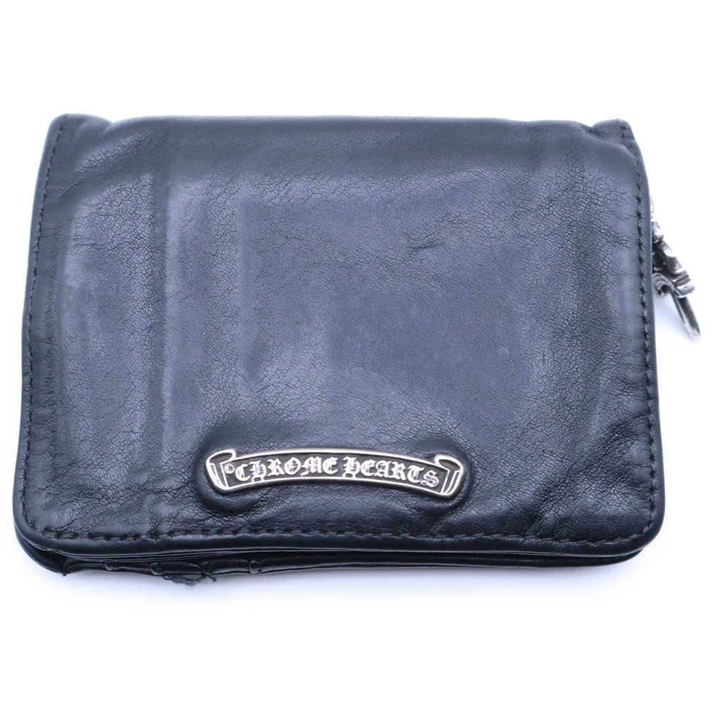 CHROME HEARTS(クロムハーツ) JOEY WALLET ジョーイ 二つ折りレザーウォレット 財布 ダガージップ ブラック