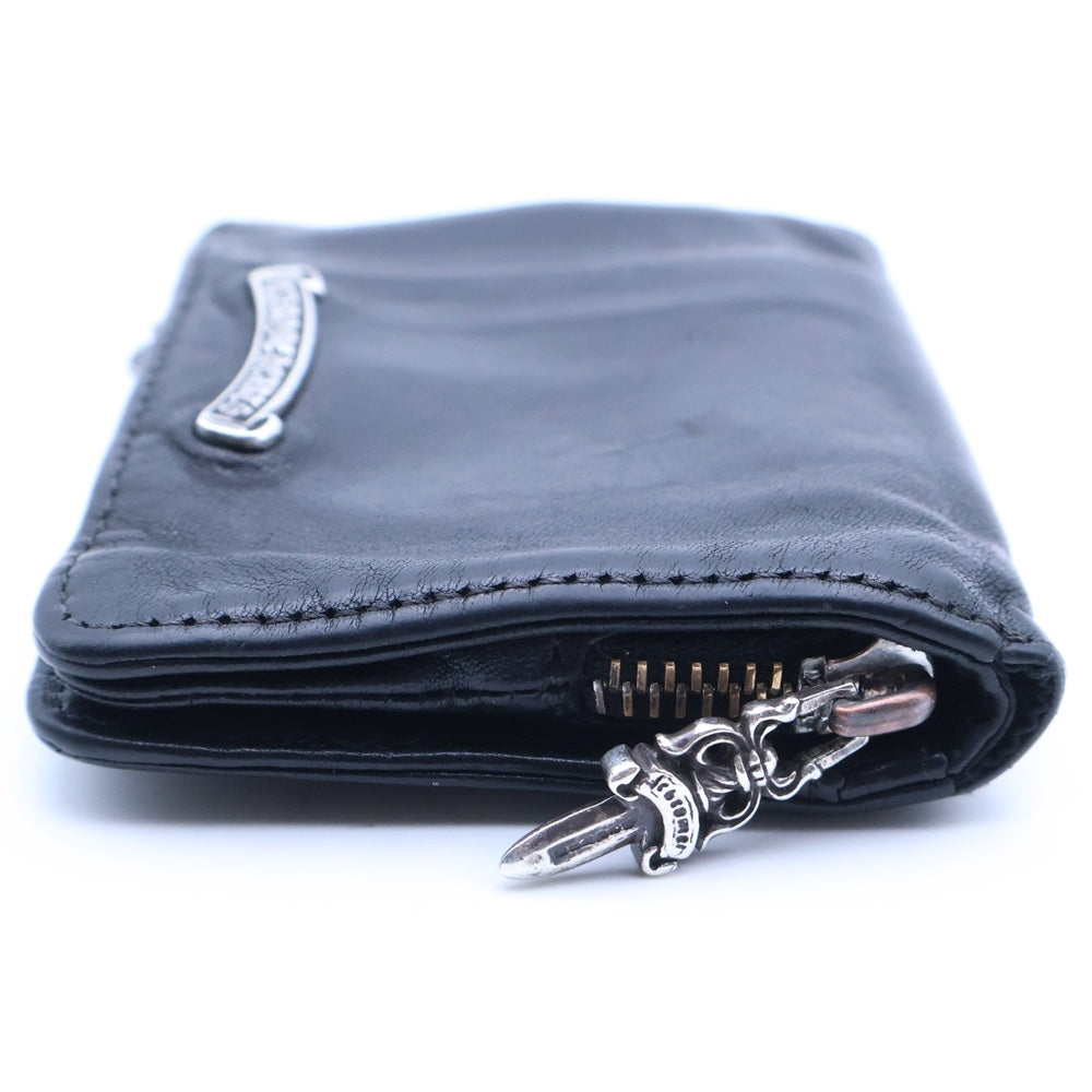 CHROME HEARTS(クロムハーツ) JOEY WALLET ジョーイ 二つ折りレザーウォレット 財布 ダガージップ ブラック
