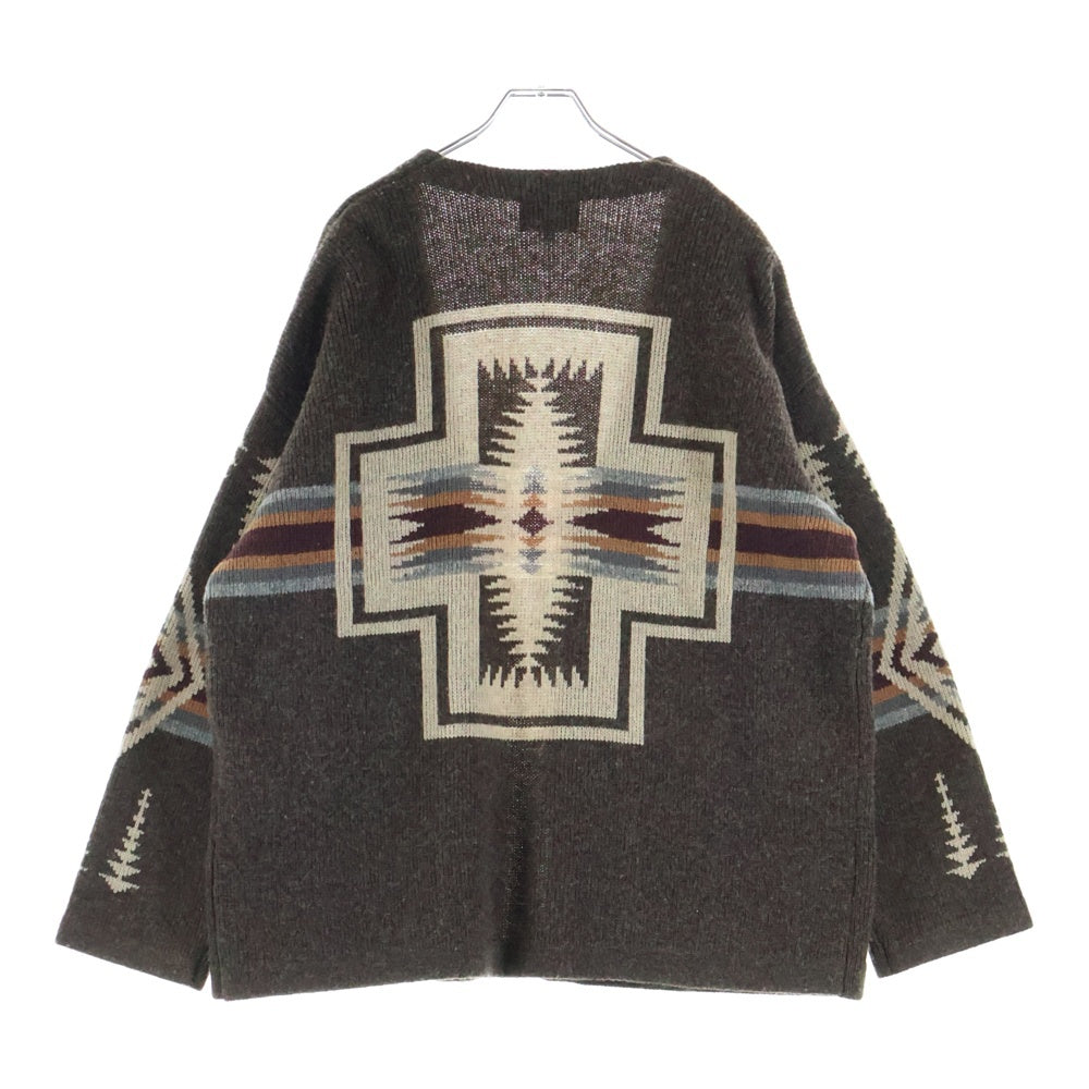 PENDLETON(ペンドルトン) ネイティブ柄 ボタンレス カーディガン ブラウン