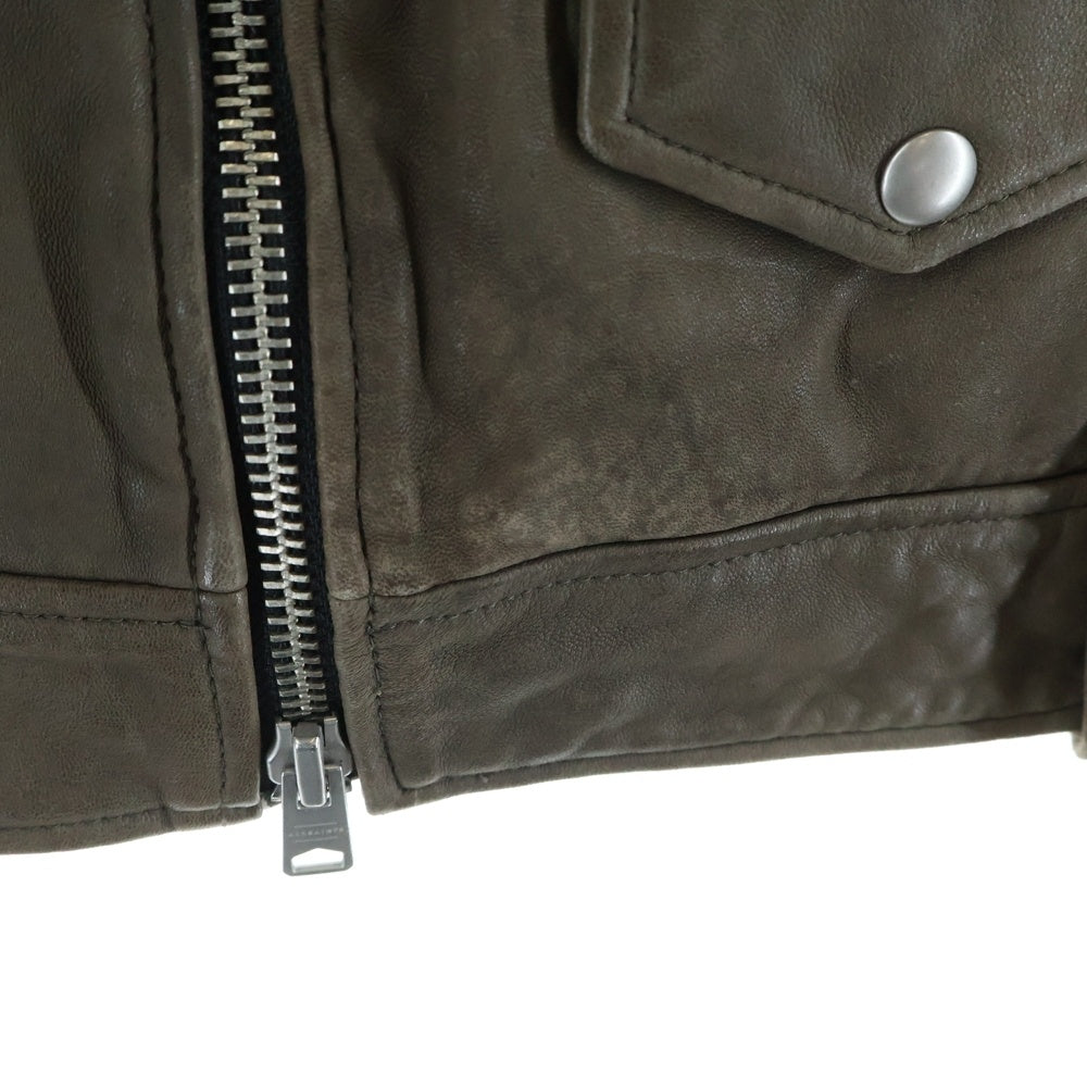 NO BRAND(ノーブランド) ALL SAINTS BRADFORD MILO BIKER ML025N マイロ レザーバイカージャケット ブラウン