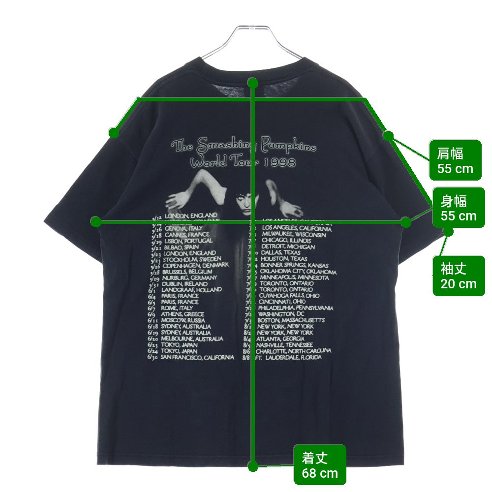 VINTAGE(ヴィンテージ) 90s The Smashing Pumpkins Adore スマッシングパンプキンズ バンド 両面プリント 半袖Tシャツ カットソー ブラック