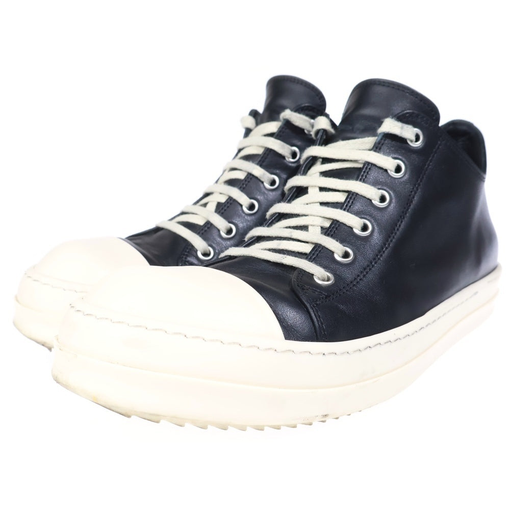 Rick Owens(リックオウエンス) 26SS Leather Low Sneaks ラモーンズ レザー ローカットスニーカー ブラック RU01E5891LCO