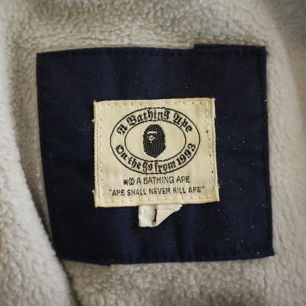 A BATHING APE(アベイシングエイプ) 90-00s 初期 アノラック ハーフジッププルオーバー フーディ パーカー ブルー