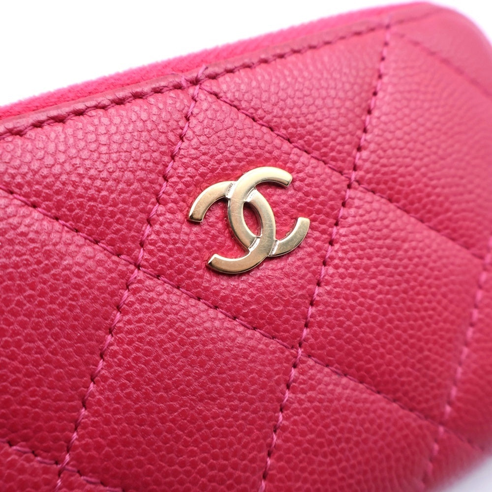 CHANEL(シャネル) マトラッセ ミニウォレット コインケース キャビアスキン レッド NXGLK7X4 レディース