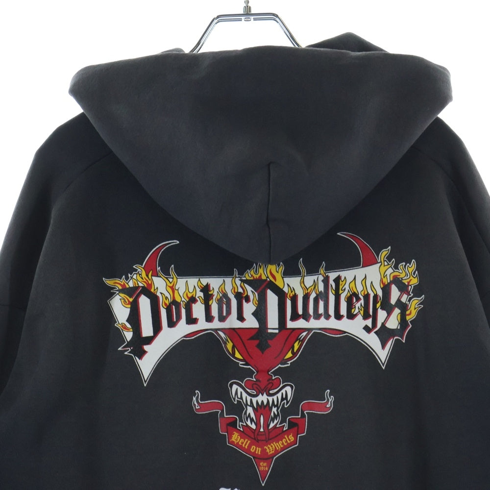 VINTAGE(ヴィンテージ) 90-00s DOCTOR DUDLEYS Flame Zip up Hoodie ドクターダドリーズ ジップアップフーディー パーカー LEEタグ ブラック